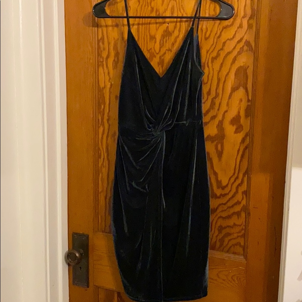 Velvet dark green dress
